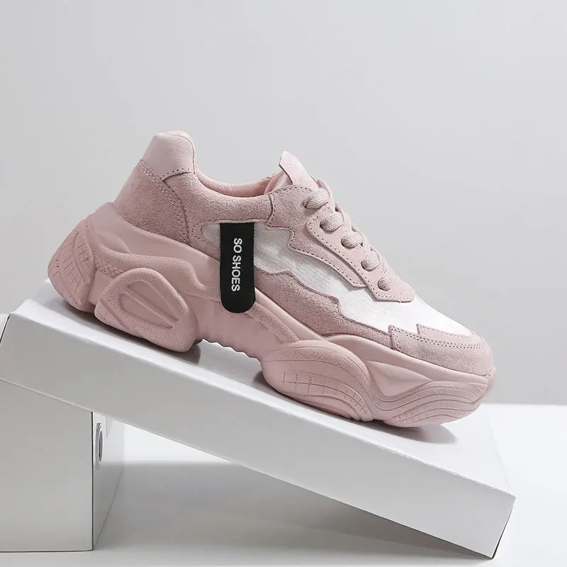 Женские кроссовки на платформе KAMUCC черные спортивные весна осень 2020|Женские и