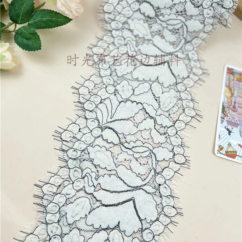 Индивидуальная цена 3 метра ширина 13 см черно-белая кружевная ткань мягкий