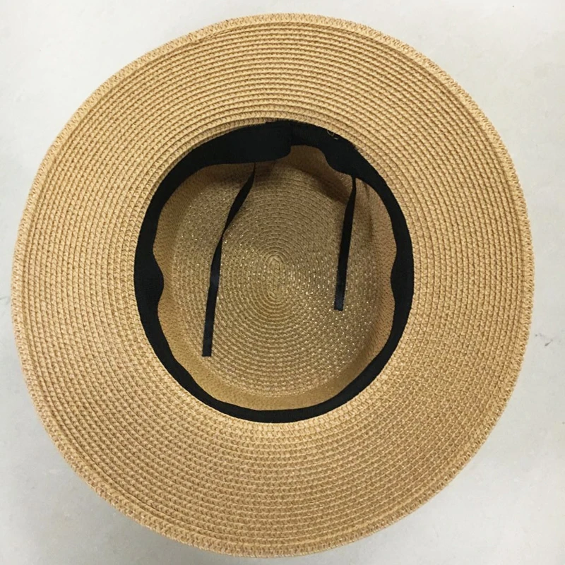 

New Summer Women's Beach Hat Wide side Female Casual Panama Hat Lady Classic Flat Bowknot Straw Sun Hat Women Fedora
