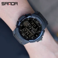 sanda watch mens sport watches multifunctional chronograph waterproof wristwatch relogio digital military led quartz clock