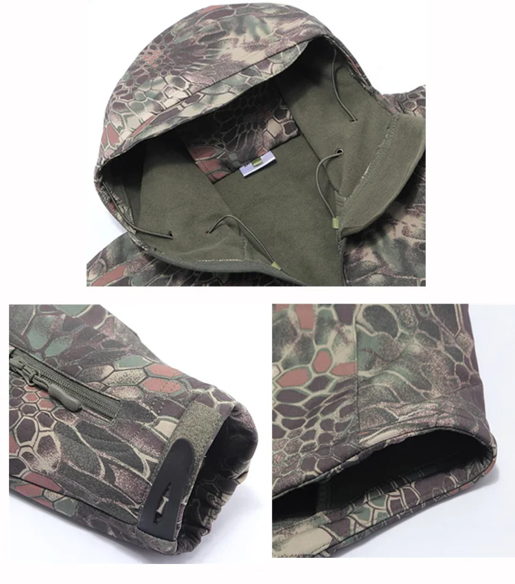 Men Outdoor TAD Jacket Waterproof Tactical Softshell Hooded Jacket Black Green Men Outdoor Jacket Waterproof TAD Coat Shark Skin