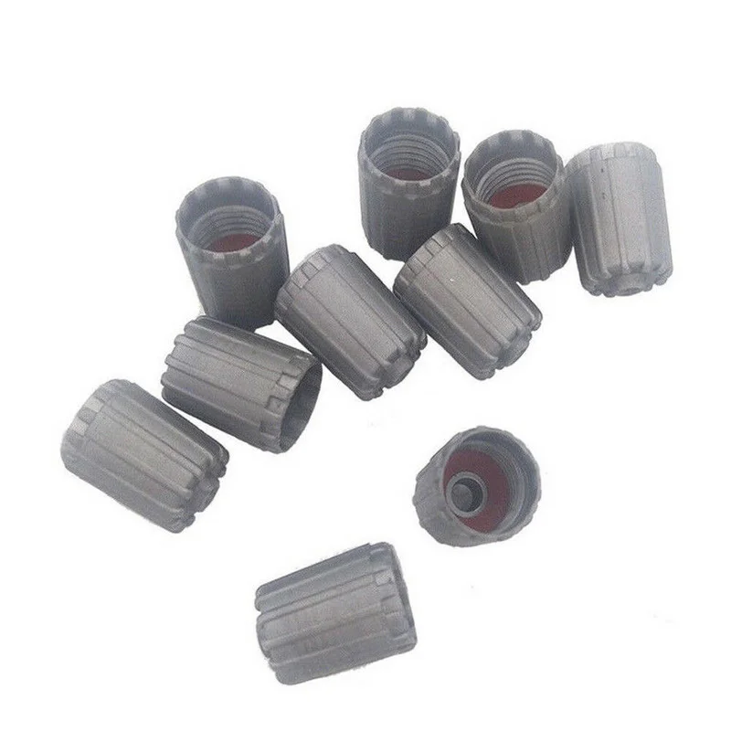 

10pcs Gray Creative Car Tuning Tire Valve Stem Caps TPMS Tire Cap with Gasket Universal Nylon Exterior Parts Car Accessories