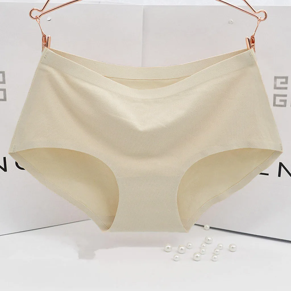 Женское нижнее белье Бесшовные дышащие полые трусы однотонные ультра-тонкие