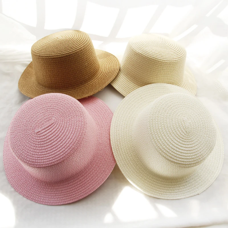 

Summer Parent-child simplicity Solid color Sun Hat Visor For Women Caps Fashionable Straw Hat Sea Beach Trip Caps girl hat