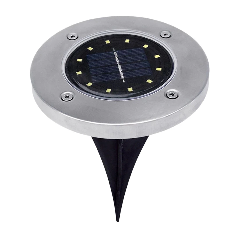 Новый 12 Светодиодный светильник на солнечной энергии Заземленный наружный путь
