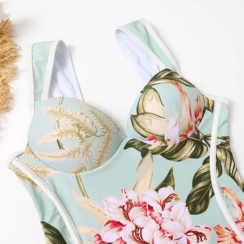 

Summer new swimsuits women's Retro cover belly show thin fashion one-piece swimsuits Leisure Hot Spring Resort swimsuits