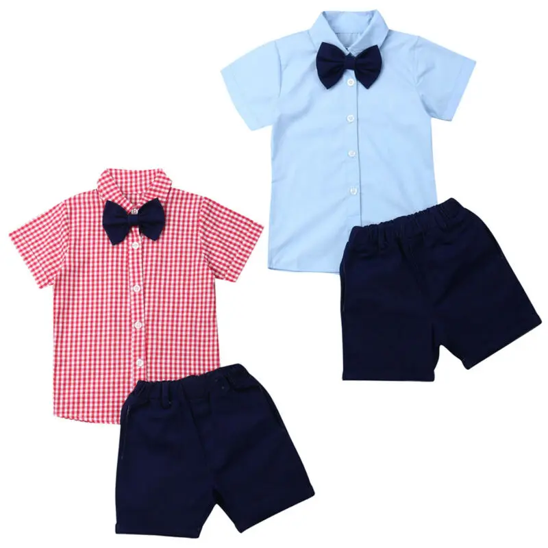 Модная детская одежда летняя для маленьких мальчиков клетчатая рубашка +