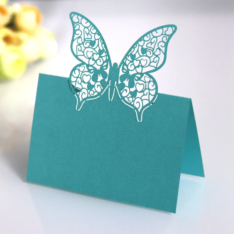 Новинка 100 шт. лазерная пустотелая бабочка карта для сиденья любовь чашка