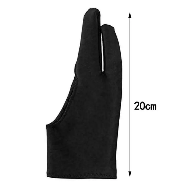 

Black Glove With Two Fingers Anti-fouling Drawing Painting Graphics Tablet Drawing Artist For Any F6N3