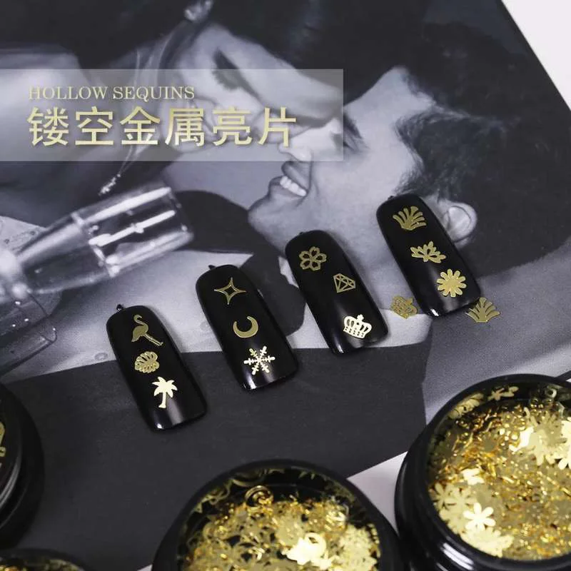 QIAOQIAO 1 коробка Смешанная 3D Звезда Луна металлическая шпилька в черном баночка для