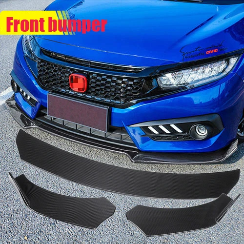 3 шт. черный Универсальный Автомобильный передний бампер разветвитель спойлер