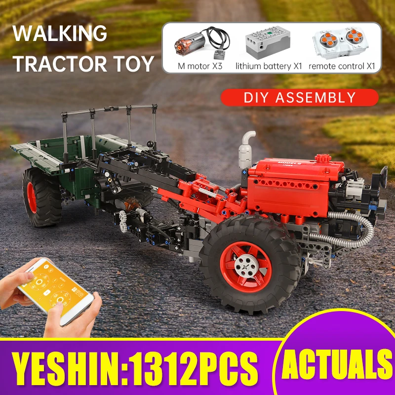 

MOULD KING The Motorized Tractor Model 17005 APP RC High-Tech Car Building Blocks Assembly Bricks Toys Kids Christmas Gifts
