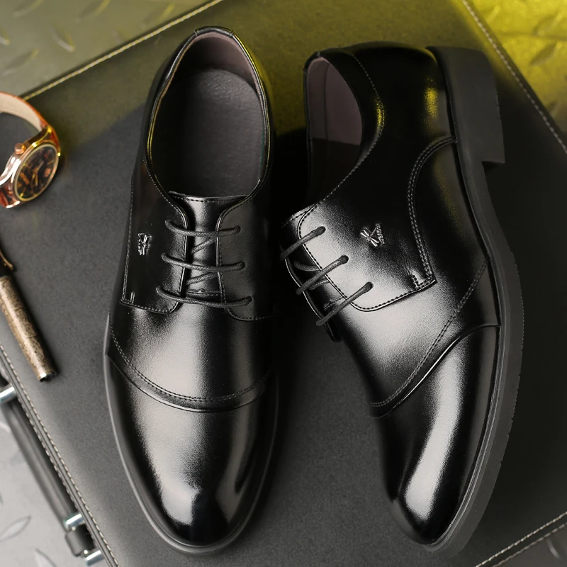 

New Men Oxfords Shoes High Quality Genuine Leather Men Casual Shoes Lace-Up Bullock Business Sneakers Male Formal Shoes *6708