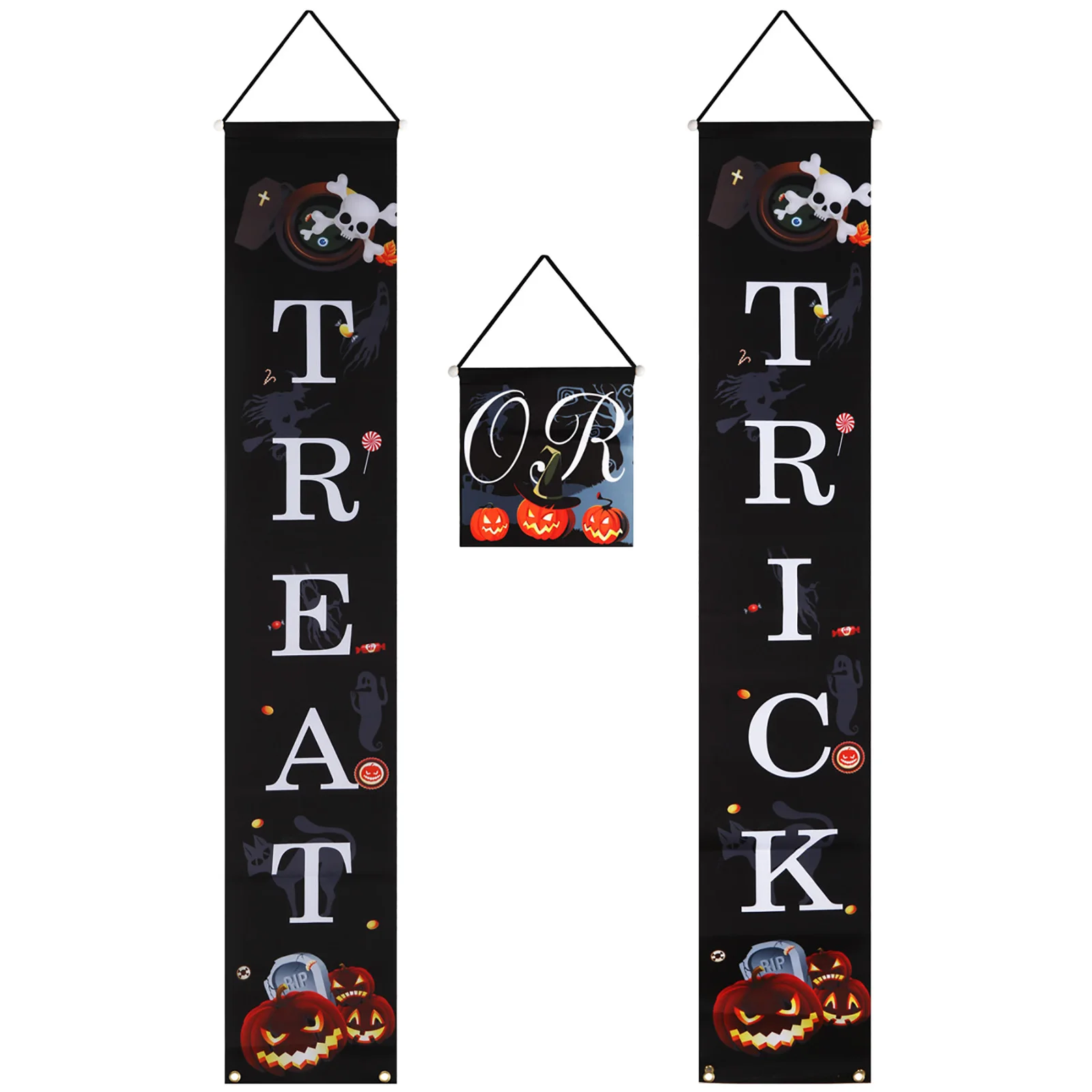 

Halloween Banners Outdoor Indoor Halloween Decoration Hanging Porch Sign for Home Holiday Party Decor