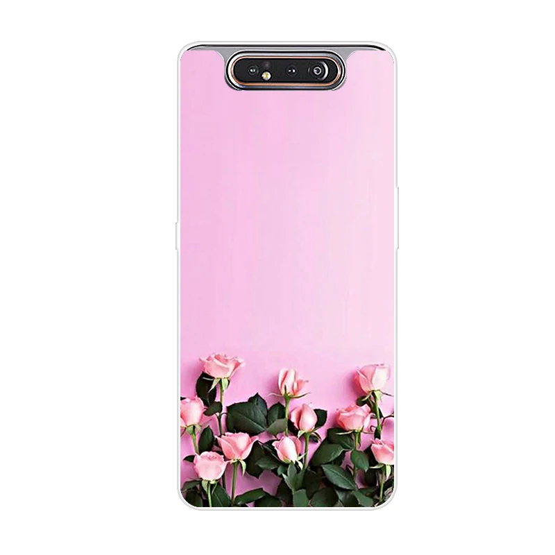 Чехол для телефона для samsung Galaxy A80 чехол силиконовые в форме цветка окрашенные мягкая накладка на заднюю панель из ТПУ чехол для samsung A80 80 чехол модные Coque - Цвет: Оранжевый