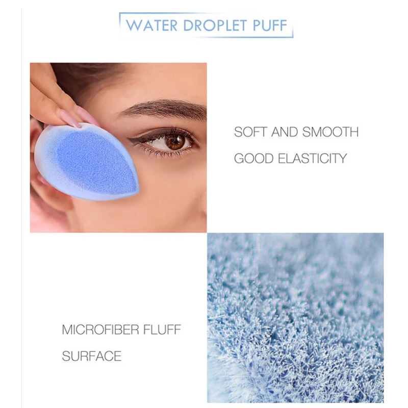 MIXDAIR New Makeup Sponge Microfiber fluff Surface Powder Cosmetic Puff Foundation Liquid Make Up Tool Dry Wet Double Use |