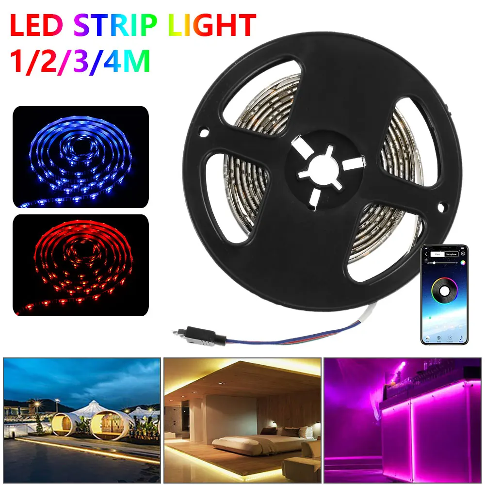 4/3/2/1 м 30 светодиодный s полосы света SMD5050 Гибкая лампа RGB Цвет изменение USB Remote