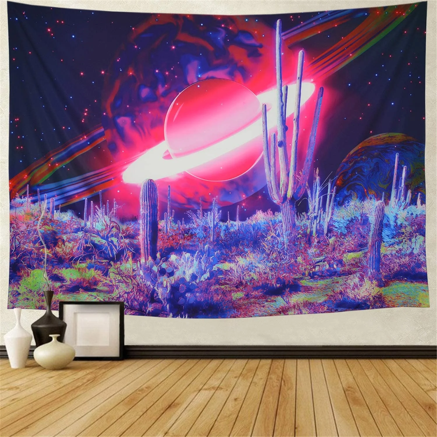 

Galaxy Tapestry Trippy Planet Tapestry Psychedelic Cactus Wall Tapestry Mysterious Space Tapestry Magic Starry Stars Wall