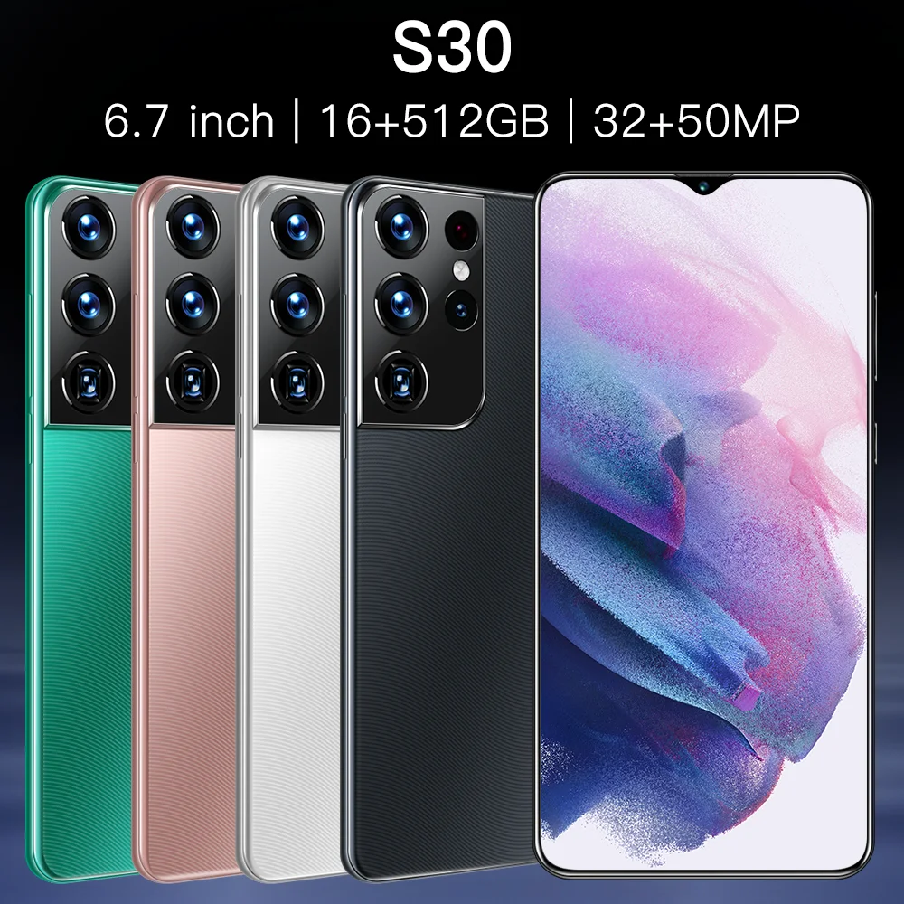 

Global Version Full Screen Deca Core Mobilephone S30 6.7 Inch Smartphone 6800mAh16G+512GB 4G LTE 5G Network Cellphones