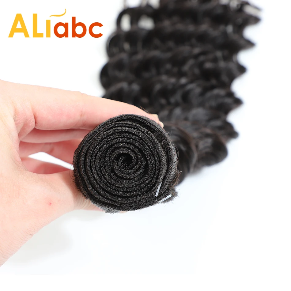 Aliabc Brazilian Deep Wave Hair Weave Bundles Human Natural Color Remy 8-28 inch Extensions Free Shipping | Шиньоны и парики