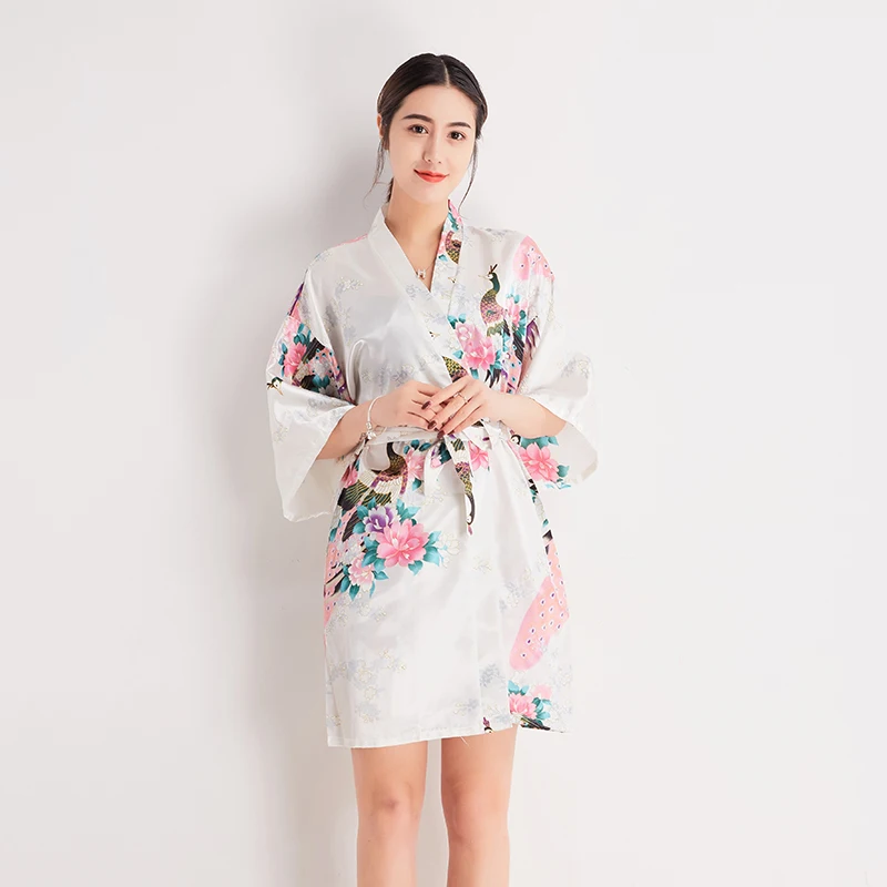 Халат женский короткий в китайском стиле пикантный ночной мини-халат кимоно для