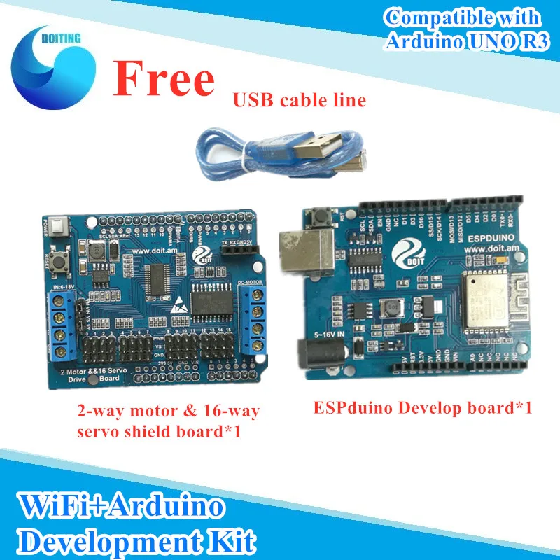 Комплект разработки для Arduino поддержка WiFi + плата ESPduino драйвера двигателя