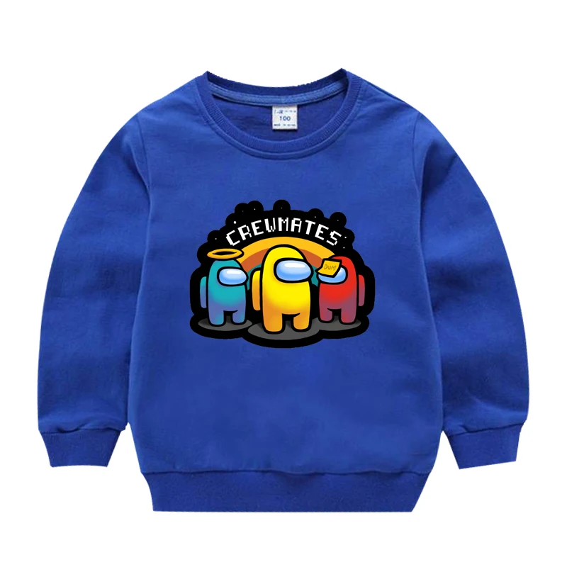 

New Among Us Cartoon Sweatshirt For Kids Spring and Autumn Boy Clothes 2-10Years Top Tees Children All-Match Sweatshirt