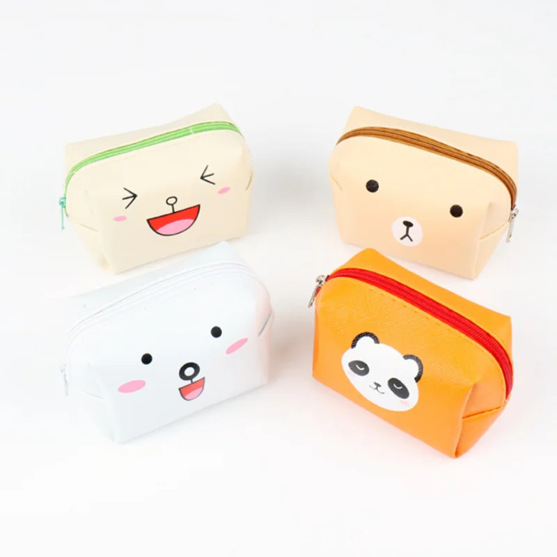 

Korean version cartoon animal purse lady coin bag PU mini earphone holding bag