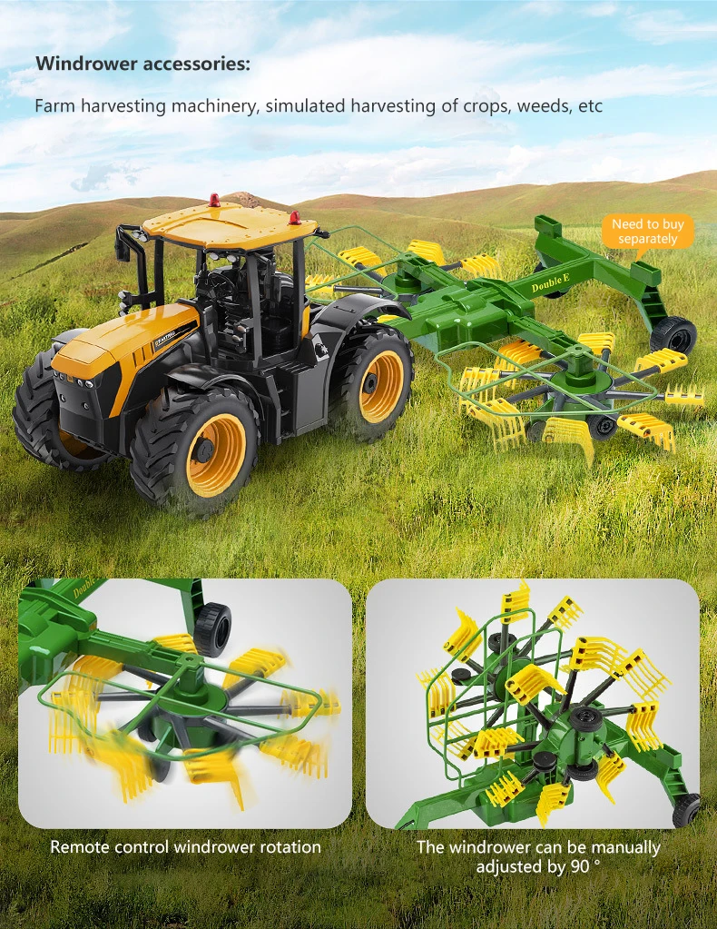 Большой Радиоуправляемый грузовик Double E 1/16 JCB сельскохозяйственный трактор