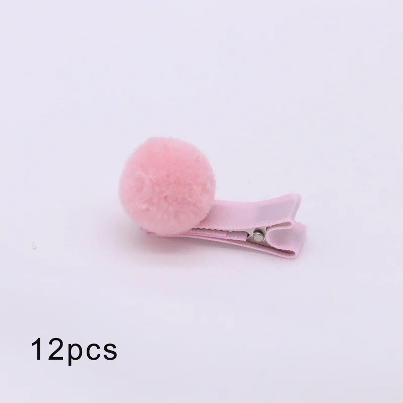 pink 12 шт., меховой шарик, эластичная резинка для волос для девочек, конский хвост, держатели, плюшевый шар, кольцо для волос, женский эластичный галстук для волос, аксессуары, Резиновая лента для волос - Цвет: pink