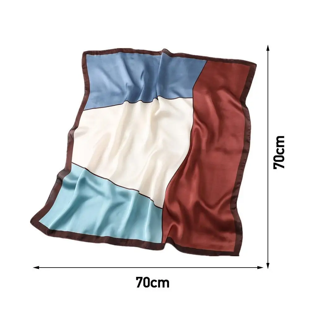 

2021 New Fashion Silk Square Scarf For Women 70*70cm Neck Band Hijab Soft Headscarf Tie Hair Warp Bag Foulard Neckerchief F S2S4