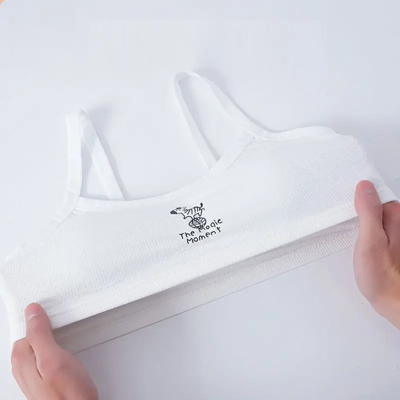 

9-18Y Girls Underwear Soft Cotton Bra for Kids Teenager Training Small Vest Underwear Puberty Clothing Wire Free