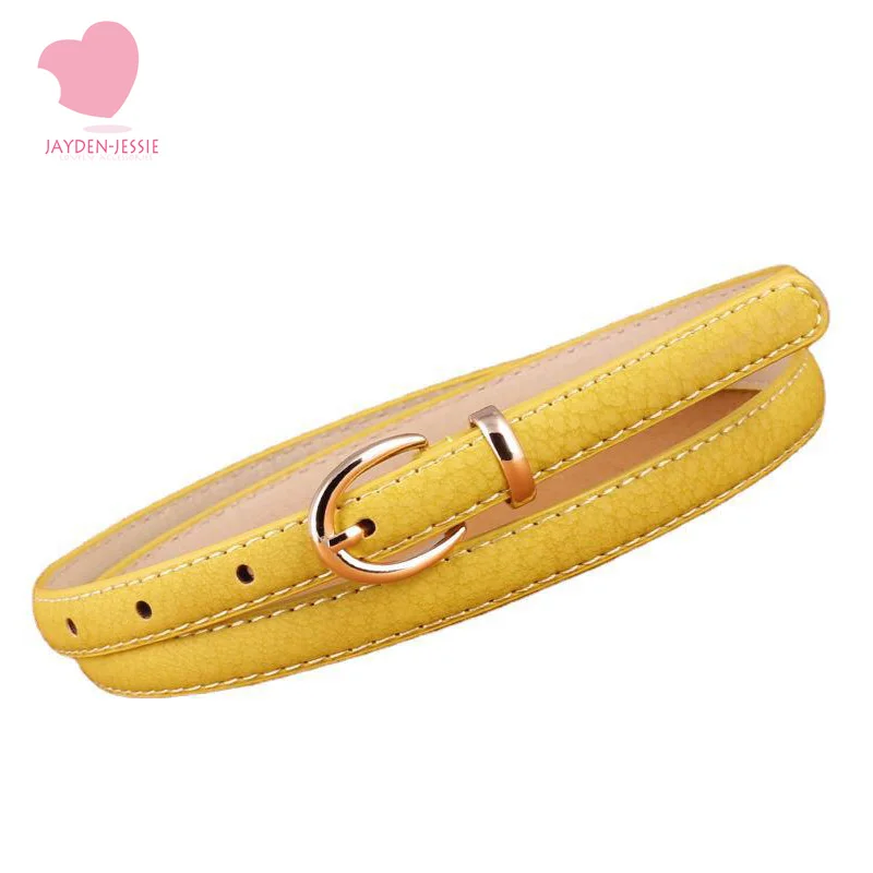 Женский декоративный ремень ярких цветов 22 цвета модный тонкий из искусственной