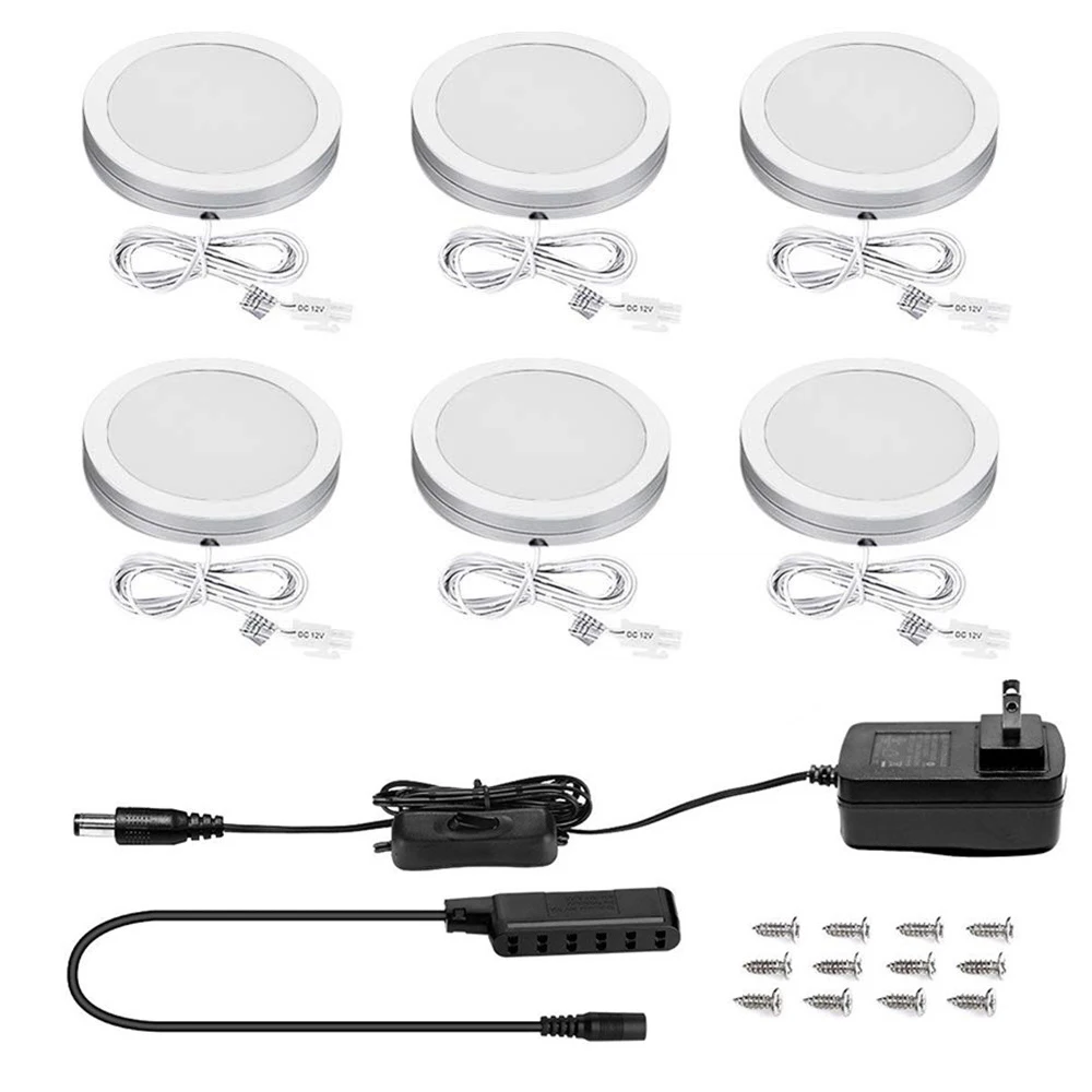 6 шт. светодиодный светильник для шкафа с регулируемой яркостью|Подшкафные лампы|