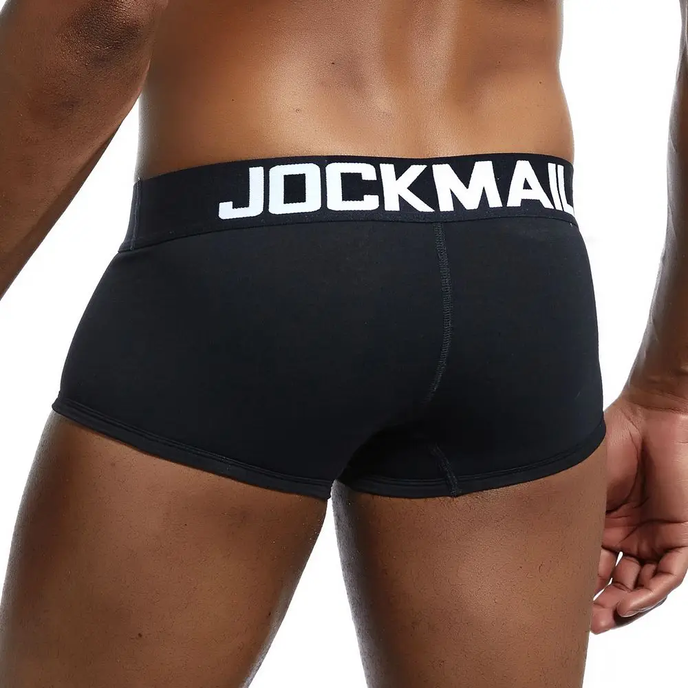 Бренд JOCKMAIL, мужские боксеры, хлопковое сексуальное мужское нижнее белье, боксеры с u-образной выпуклой сумкой, трусы с принтом листьев, Сетчатое дышащее нижнее белье для геев