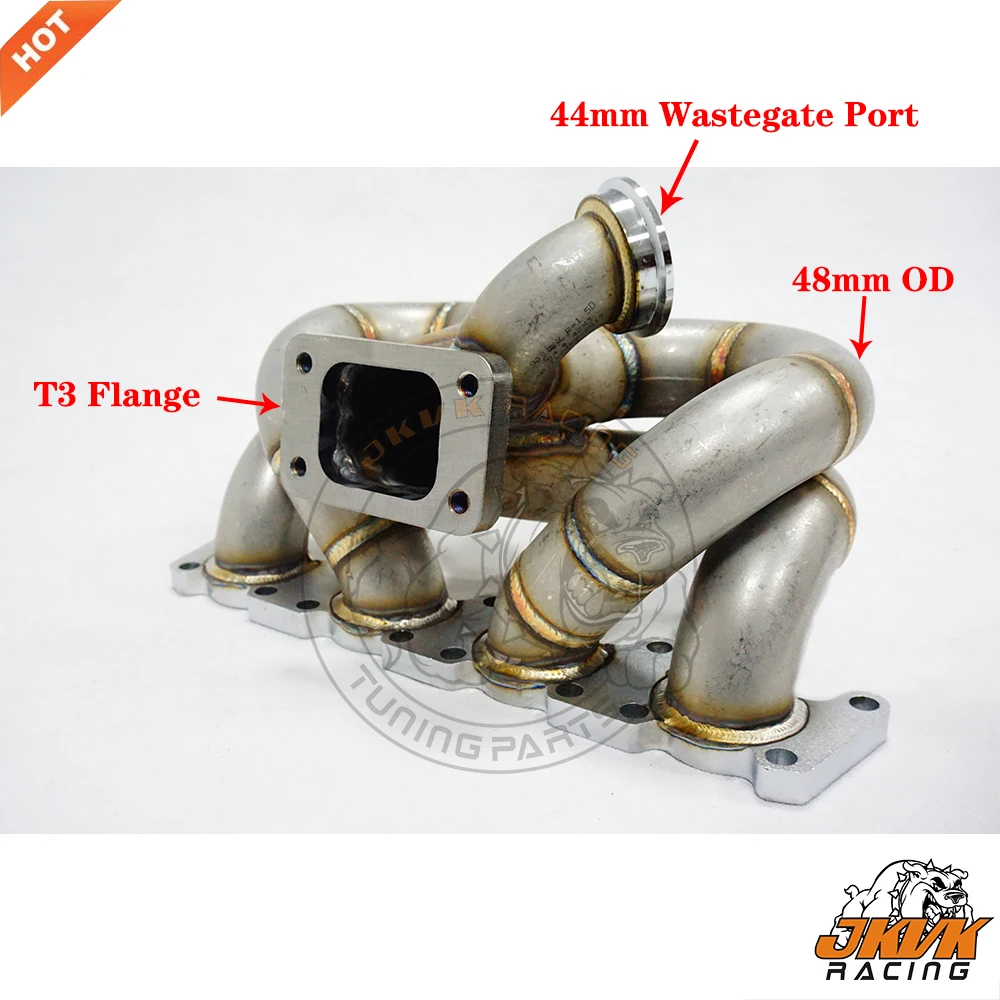 

JKVK RACING 3mm Steam Pipe T3 V-band Turbo Manifold For A4 1.8L Go lf G TI FWD Turbo Header 1999-2004