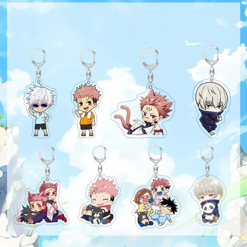 

1 Pcs Cute Anime Jujutsu Kaisen Keychains Figure Fushiguro Yuji Itadori Gojo Satoru Megumi Acrylic Pendant Keyrings Cosplay Toys