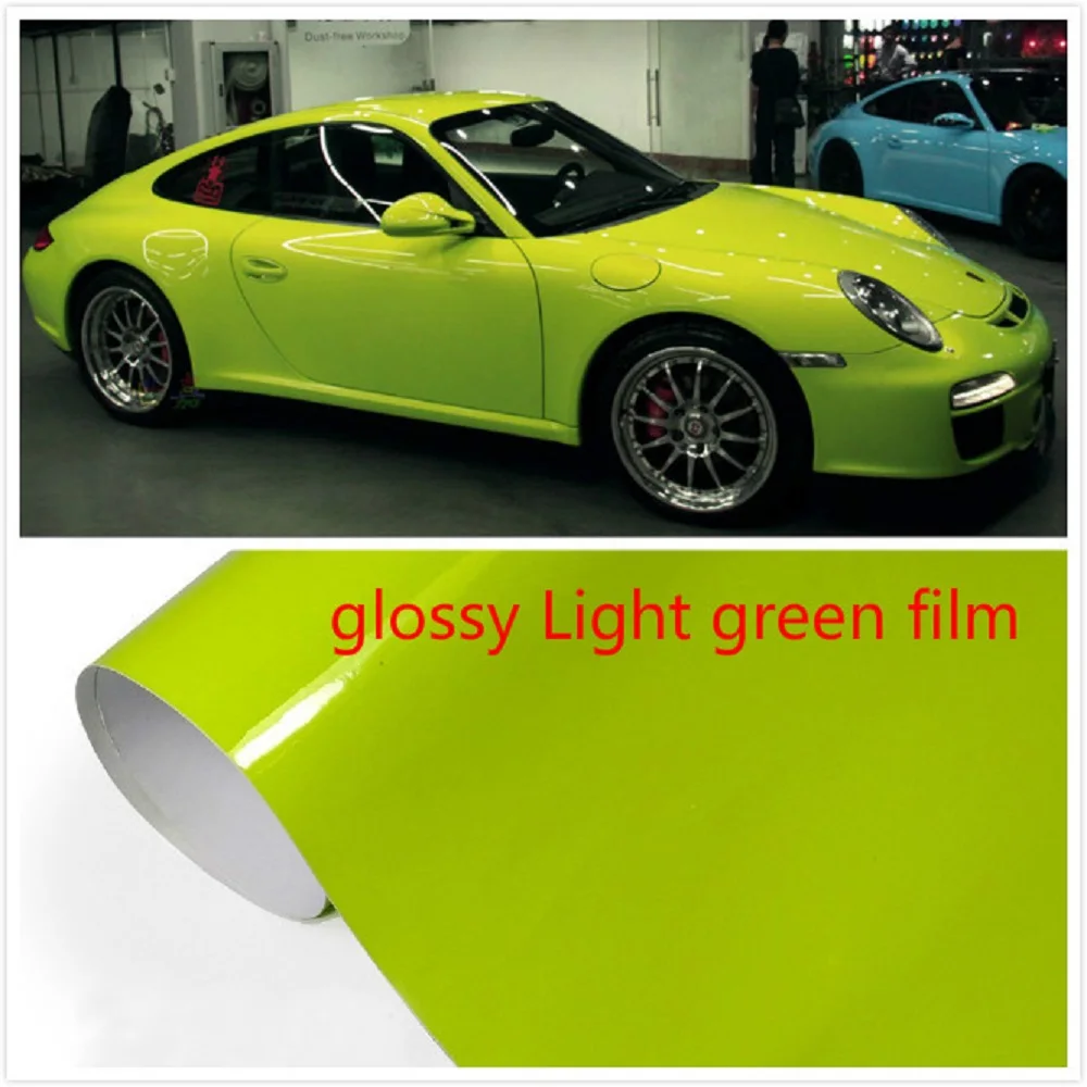 Ярко-зеленая наклейка 200 мм х 1520 декоративная пленка для поверхности автомобиля и