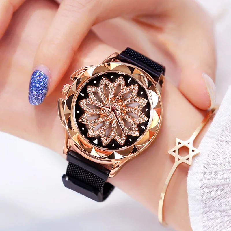 Роскошные ювелирные изделия женские часы 2019 модные хрустальные звездное небо