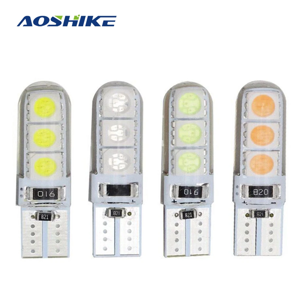 AOSHIKE 2 шт. 194 T10 W5W 5050 SMD авто клиновидные парковочные лампы 6 COB автомобильный