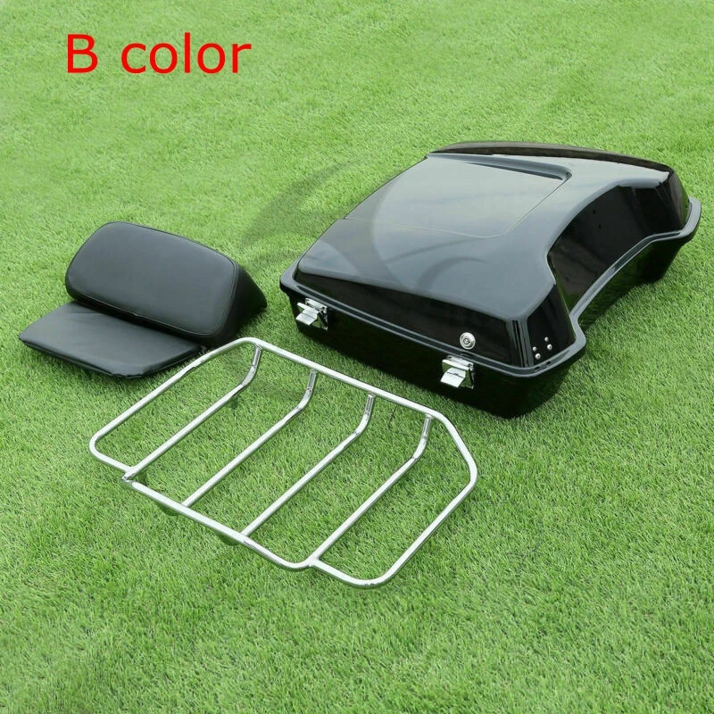 color B Мотоцикл мото бритва пакет багажник верхняя стойка спинка для Harley Tour Pak Touring Road King Street Electra Glide 97-13 - Цвет: color B