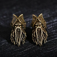 1 piecelot silver color spacer beads long beard weird pirate image beads accessories for handmade diy bracelets 2020 jewelry