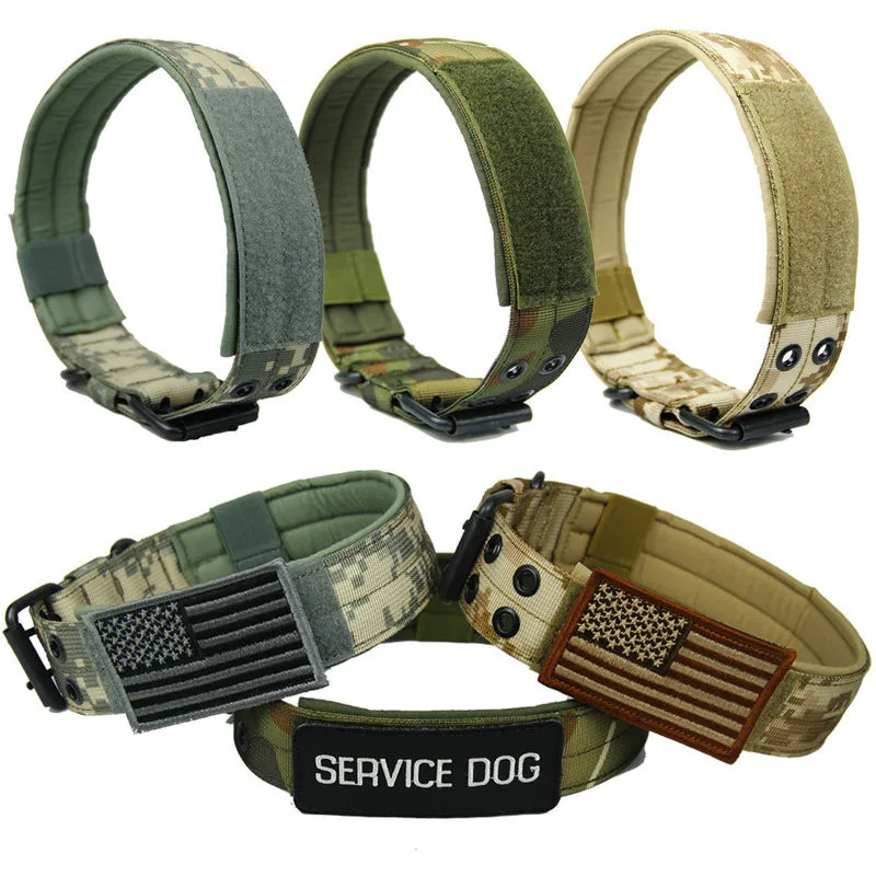 

4.5cm Width Durable Nylon Tactical Dog Collar Outdoor Adjustable Military Dog Collar Dog Police Pet Products Wholesale