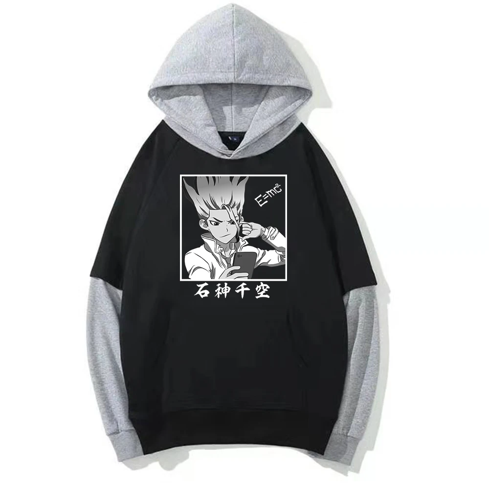 

New Anime Dr Stone Hoodies Men Harajuku Pullover Sweatshirt Vintage Chic Clothes Fashion Causal Streetwear Tops