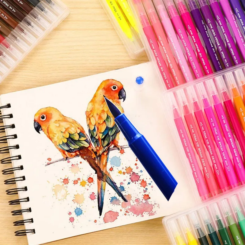 

12/18/24/36 Colors Brush Pen Set Portable Drawing Pens Art Supplies for Kids