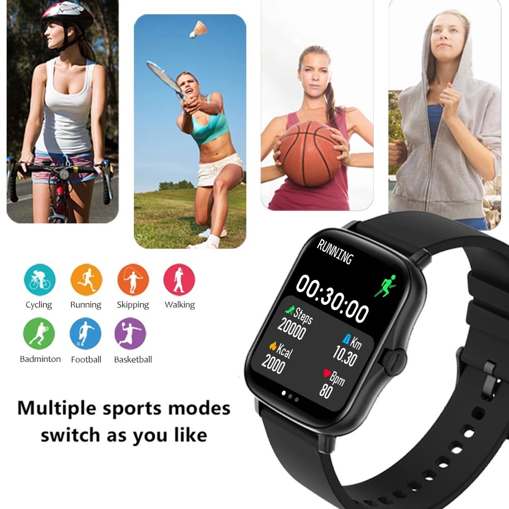 

2021 Smart Watch Women Full Touch Fitness Tracker Blood Pressure Waterproof GTS 2 Smartwatch Men Sport Smart Clock
