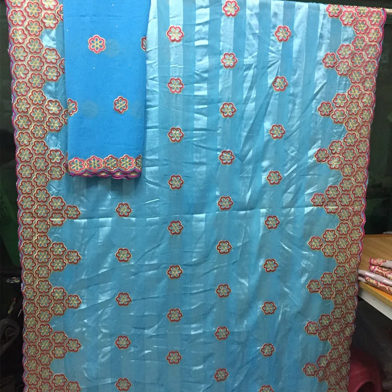 

100% real Silk Fabric african fabric for dress silk organza fabric with Soft Scarf Dress Sewing materials 5+2yards