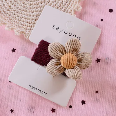 Детский головной убор, Весенний Ins благоприятный маленький оранжевый шарик, шерстяной фетровый зажим, заколка для волос для девочек, Прямая поставка