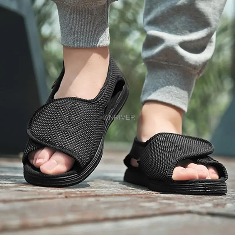 

Summer Comfortable Diabetic Shoes foot fat thumb instep height Foot swelling code middle-aged and elderly sandals diabetes