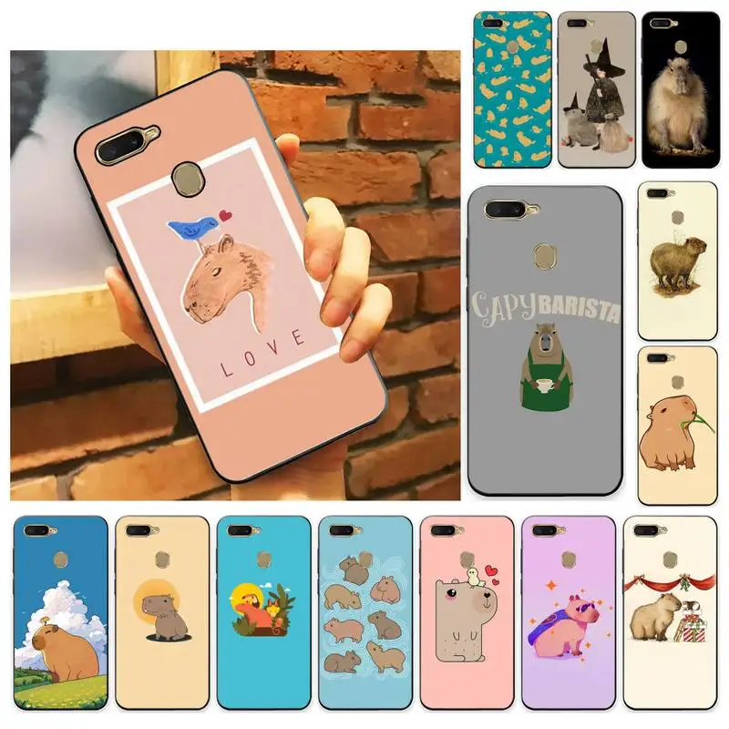 

Capybara Cute animal cartoon Phone Case For Oppo A9 Realme C3 6Pro Coque For vivo Y91C Y17 Y19 Back Cover